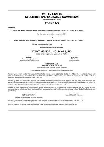 Vorschaubild Xtant Medical 10-Q Quartalsbericht  