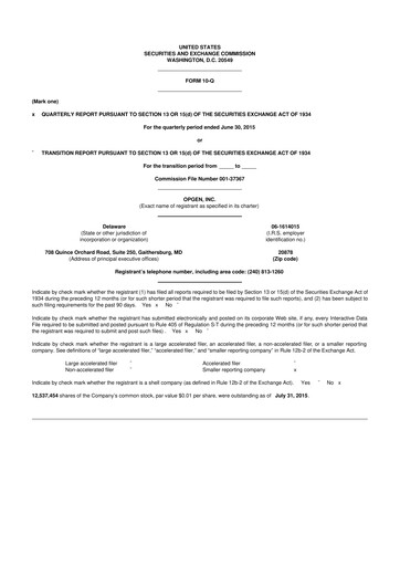 Thumbnail OpGen
 10-Q Quarterly Report FY 