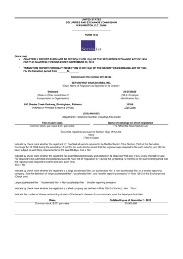 Thumbnail ServisFirst Bancshares 10-Q Quarterly Report FY2015 