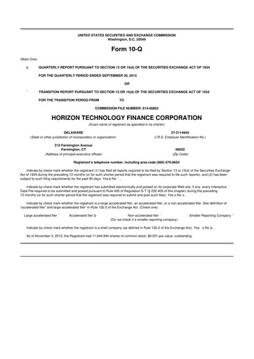 Vorschaubild Horizon Technology Finance 10-Q Quartalsbericht  