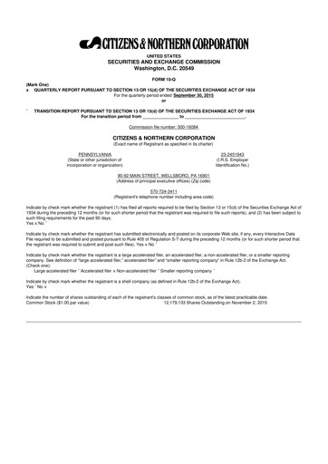 Miniature Citizens & Northern Corp 10-Q Rapport trimestriel 2015 