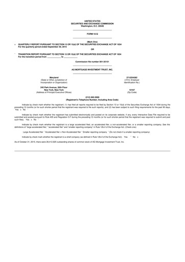 Thumbnail TPG Mortgage Investment Trust 10-Q Quarterly Report FY 