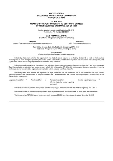 Thumbnail Ready Capital
 10-Q Quarterly Report FY2015 