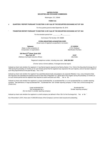 Thumbnail Inspired Entertainment 10-Q Quarterly Report FY2015 