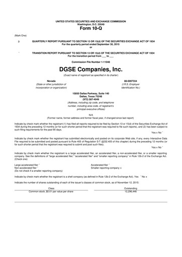 Vorschaubild Envela Corporation 10-Q Quartalsbericht 2015 