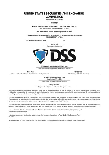 Vorschaubild DSS, Inc. (Document Security Systems) 10-Q Quartalsbericht 2015 