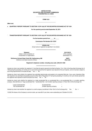 Thumbnail OpGen
 10-Q Quarterly Report FY 