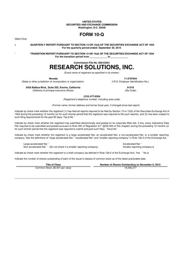 Thumbnail Research Solutions 10-Q Quarterly Report FY2016 