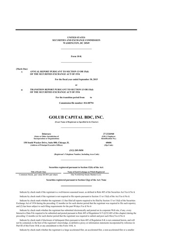 Thumbnail Golub Capital 10-K Annual Report 