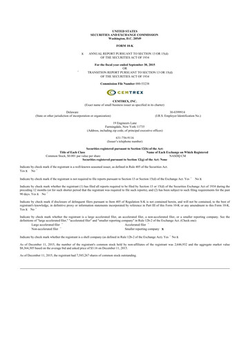 Thumbnail Cemtrex 10-K Annual Report 2015