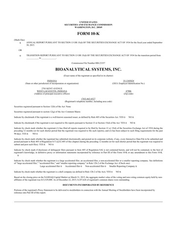 Vorschaubild Inotiv 10-K Jahresbericht 2015