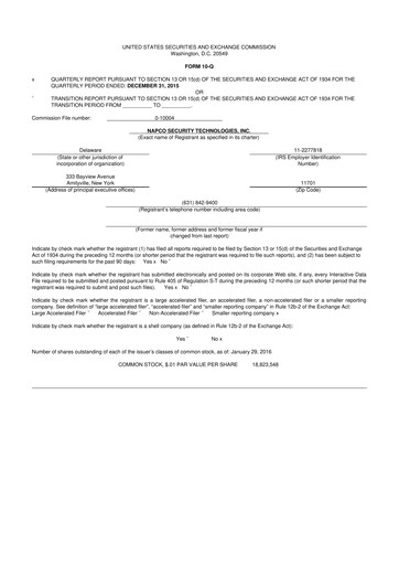 Thumbnail NAPCO Security Technologies 10-Q Quarterly Report FY2016 