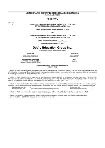 Miniature Adtalem Global Education
 10-Q Rapport trimestriel  