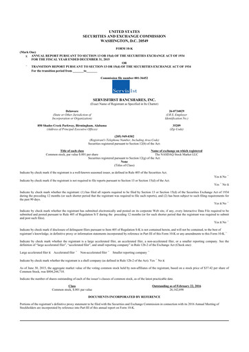 Thumbnail ServisFirst Bancshares 10-K Annual Report 2015