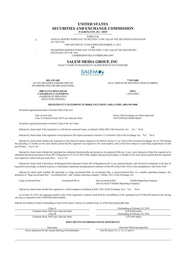 Thumbnail Salem Media Group
 10-K Annual Report 2015