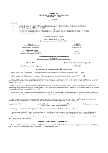 Thumbnail Saga Communications 10-K Annual Report 2015