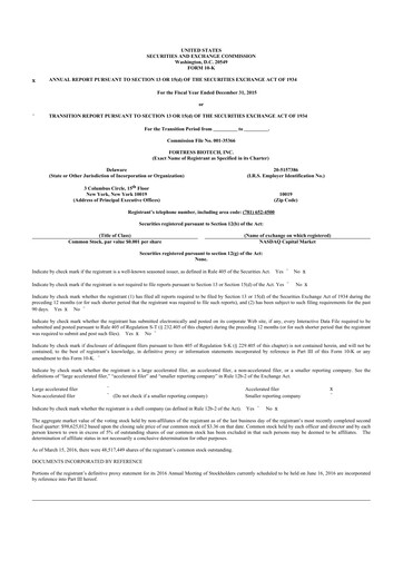 Thumbnail Fortress Biotech
 10-K Annual Report 2015