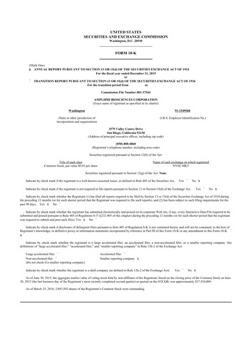 Vorschaubild Armata Pharmaceuticals 10-K Jahresbericht 2015