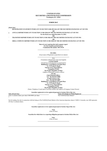 Thumbnail JOYY 20-F Annual Report 2015