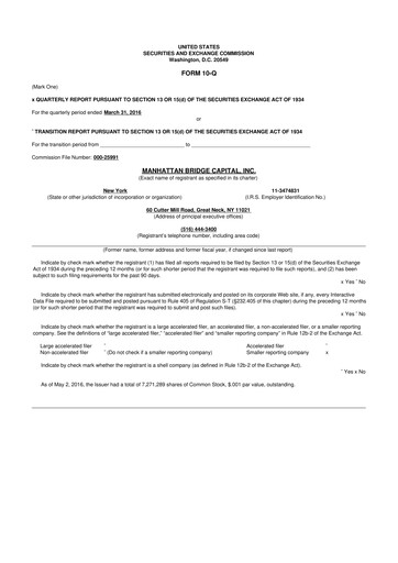 Thumbnail Manhattan Bridge Capital
 10-Q Quarterly Report FY 