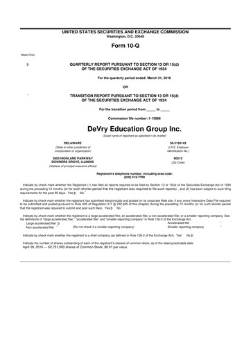 Miniature Adtalem Global Education
 10-Q Rapport trimestriel  