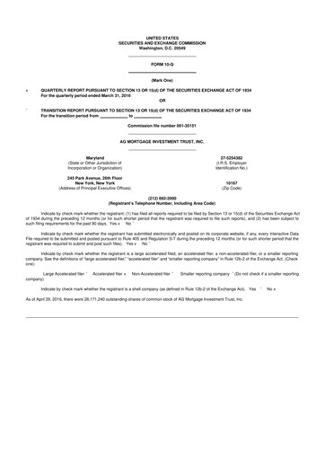 Thumbnail TPG Mortgage Investment Trust 10-Q Quarterly Report FY 