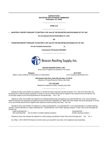 Thumbnail Beacon Roofing Supply 10-Q Quarterly Report FY2016 