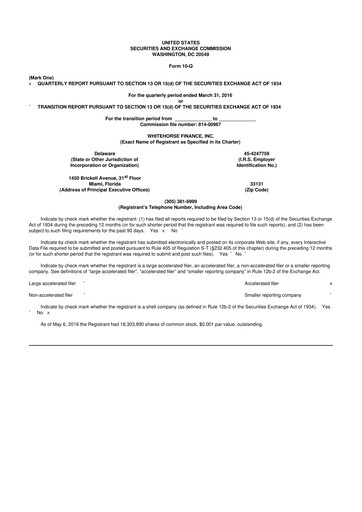 Thumbnail WhiteHorse Finance 10-Q Quarterly Report FY 