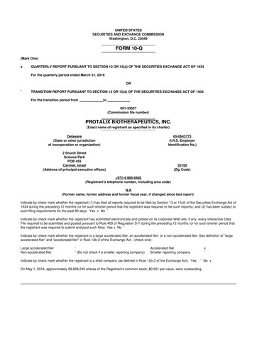 Thumbnail Protalix BioTherapeutics
 10-Q Quarterly Report FY 