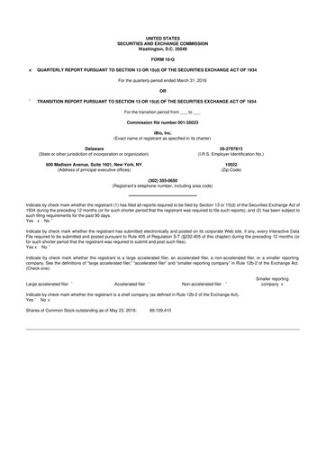 Thumbnail iBio 10-Q Quarterly Report FY 