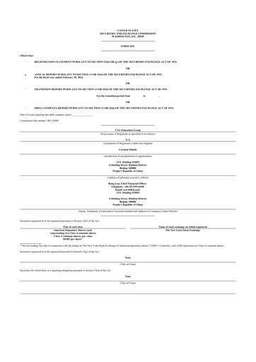 Thumbnail TAL Education Group 20-F Annual Report 2016