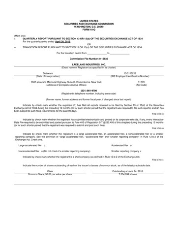 Thumbnail Lakeland Industries
 10-Q Quarterly Report FY2017 