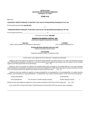 Thumbnail Manhattan Bridge Capital
 10-Q Quarterly Report FY 