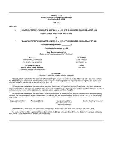 Thumbnail Saga Communications 10-Q Quarterly Report FY2016 