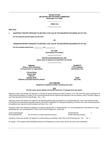 Thumbnail Protalix BioTherapeutics
 10-Q Quarterly Report FY 