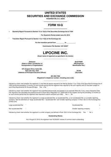 Thumbnail Lipocine 10-Q Quarterly Report FY2016 