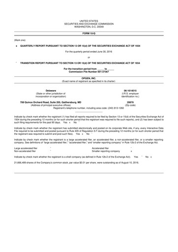 Thumbnail OpGen
 10-Q Quarterly Report FY 