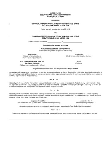 Thumbnail Armata Pharmaceuticals 10-Q Quarterly Report FY2016 