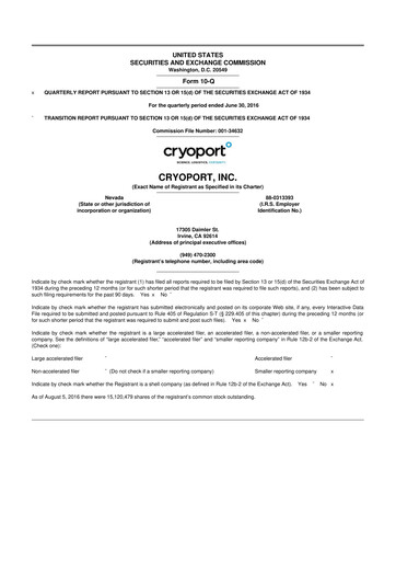 Thumbnail CryoPort 10-Q Quarterly Report FY2017 