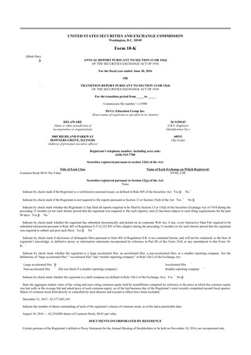 Thumbnail Adtalem Global Education
 10-K Annual Report 2016