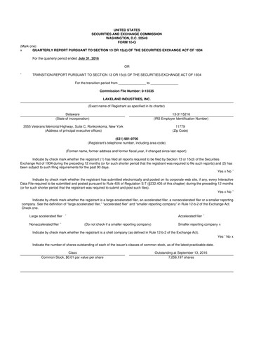 Thumbnail Lakeland Industries
 10-Q Quarterly Report FY2017 