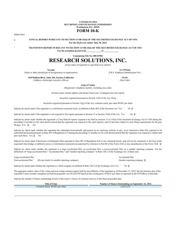 Thumbnail Research Solutions 10-K Annual Report 2016