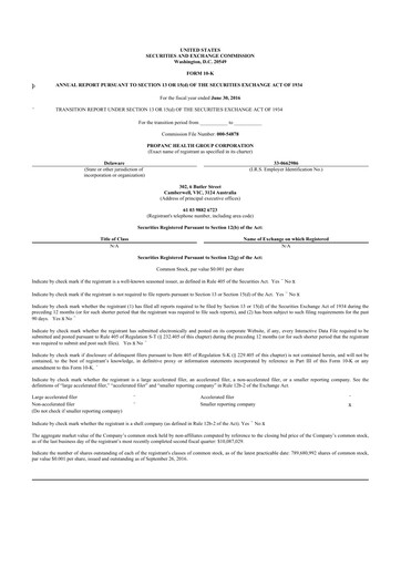 Thumbnail Propanc Biopharma 10-K Annual Report 2016
