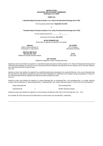 Thumbnail Clarus
 10-Q Quarterly Report FY2016 