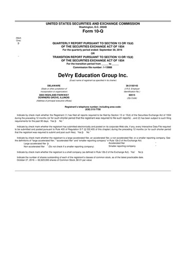 Miniature Adtalem Global Education
 10-Q Rapport trimestriel  