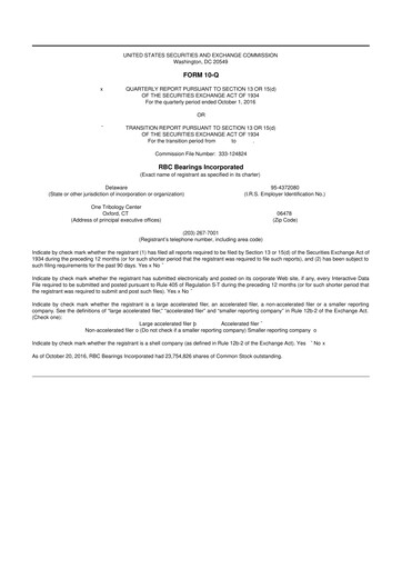 Thumbnail RBC Bearings 10-Q Quarterly Report FY2017 