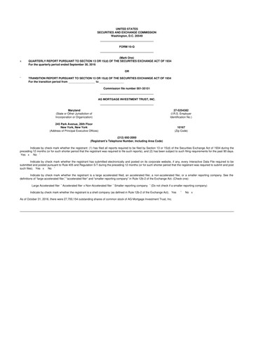 Thumbnail TPG Mortgage Investment Trust 10-Q Quarterly Report FY 
