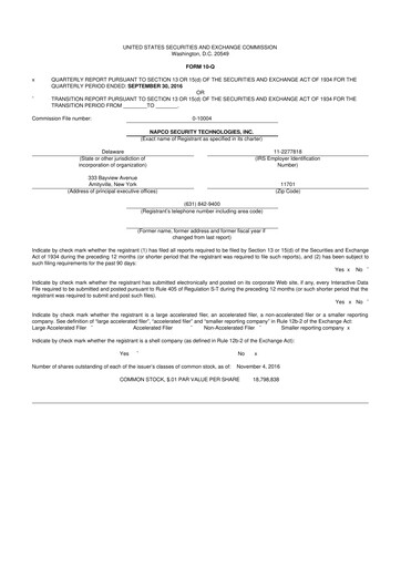Thumbnail NAPCO Security Technologies 10-Q Quarterly Report FY2017 