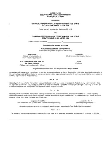 Thumbnail Armata Pharmaceuticals 10-Q Quarterly Report FY2016 