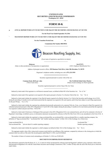 Thumbnail Beacon Roofing Supply 10-K Annual Report 2016